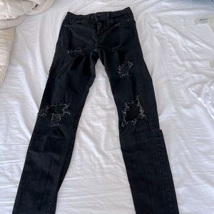 Top shop Jamie skinny ripped black jeans
